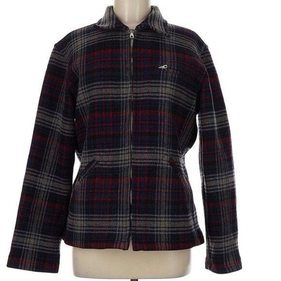 Patagonia Jacket 100 % Wool Plaid Coat M Full Zip Lined Original Tiroler Loden